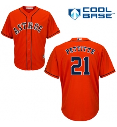 Youth Majestic Houston Astros #21 Andy Pettitte Authentic Orange Alternate Cool Base MLB Jersey