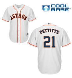 Youth Majestic Houston Astros #21 Andy Pettitte Replica White Home Cool Base MLB Jersey
