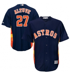 Youth Majestic Houston Astros #27 Jose Altuve Replica Navy Blue Alternate Cool Base MLB Jersey