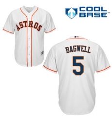 Youth Majestic Houston Astros #5 Jeff Bagwell Replica White Home Cool Base MLB Jersey