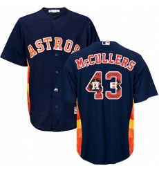 Men's Majestic Houston Astros #43 Lance McCullers Authentic Navy Blue Team Logo Fashion Cool Base MLB Jersey