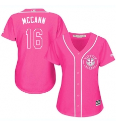 Women's Majestic Houston Astros #16 Brian McCann Replica Pink Fashion Cool Base MLB Jersey