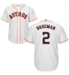 Youth Majestic Houston Astros #2 Alex Bregman Replica White Home Cool Base MLB Jersey