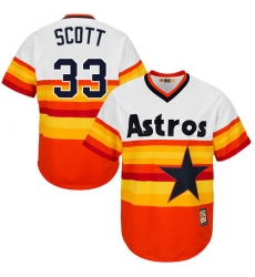 Men's Majestic Houston Astros #33 Mike Scott Authentic Orange Cooperstown MLB Jersey