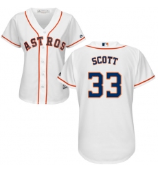 Women's Majestic Houston Astros #33 Mike Scott Authentic White Home Cool Base MLB Jersey