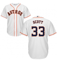 Youth Majestic Houston Astros #33 Mike Scott Authentic White Home Cool Base MLB Jersey