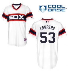 Men's Majestic Chicago White Sox #53 Melky Cabrera White Alternate Flex Base Authentic Collection MLB Jersey