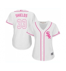 Women's Majestic Chicago White Sox #33 James Shields Replica White Fashion Cool Base MLB Jerseys