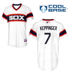 Men's Majestic Chicago White Sox #7 Jeff Keppinger Replica White 2013 Alternate Home Cool Base MLB Jersey