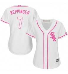Women's Majestic Chicago White Sox #7 Jeff Keppinger Authentic White Fashion Cool Base MLB Jersey