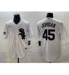 Men's Chicago White Sox #45 Michael Jordan White With Cool Base Stitched Baseball Jersey