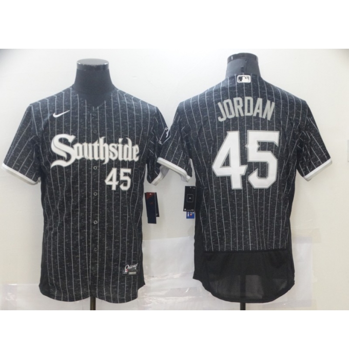 Men's Nike Chicago White Sox Southside #45 Michael Jordan Black Alternate Flex Base Authentic Jersey