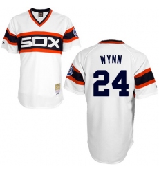 Men's Mitchell and Ness 1983 Chicago White Sox #24 Early Wynn Authentic White Throwback MLB Jersey