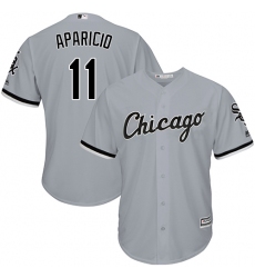 Men's Majestic Chicago White Sox #11 Luis Aparicio Grey Road Flex Base Authentic Collection MLB Jersey