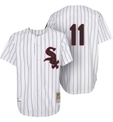 Men's Mitchell and Ness Chicago White Sox #11 Luis Aparicio Authentic White Throwback MLB Jersey