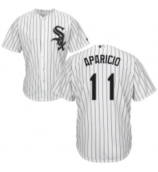 Youth Majestic Chicago White Sox #11 Luis Aparicio Replica White Home Cool Base MLB Jersey
