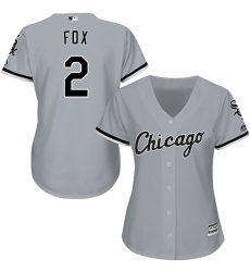 Women's Majestic Chicago White Sox #2 Nellie Fox Authentic Grey Road Cool Base MLB Jersey