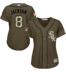 Women's Majestic Chicago White Sox #8 Bo Jackson Authentic Green Salute to Service MLB Jersey