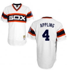 Men's Mitchell and Ness 1983 Chicago White Sox #4 Luke Appling Authentic White Throwback MLB Jersey