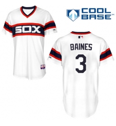 Men's Majestic Chicago White Sox #3 Harold Baines Replica White 2013 Alternate Home Cool Base MLB Jersey