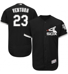 Men's Majestic Chicago White Sox #23 Robin Ventura Authentic Black Alternate Home Cool Base MLB Jersey