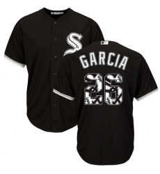 Men's Majestic Chicago White Sox #26 Avisail Garcia Authentic Black Team Logo Fashion Cool Base MLB Jersey