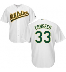 Men's Majestic Oakland Athletics #33 Jose Canseco Replica White Home Cool Base MLB Jersey