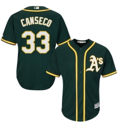 Youth Majestic Oakland Athletics #33 Jose Canseco Replica Green Alternate 1 Cool Base MLB Jersey