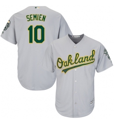 Youth Majestic Oakland Athletics #10 Marcus Semien Authentic Grey Road Cool Base MLB Jersey