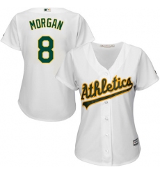 Women's Majestic Oakland Athletics #8 Joe Morgan Authentic White Home Cool Base MLB Jersey