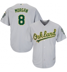 Youth Majestic Oakland Athletics #8 Joe Morgan Authentic Grey Road Cool Base MLB Jersey