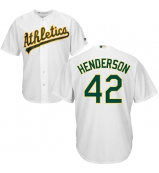 Men's Majestic Oakland Athletics #42 Dave Henderson Replica White Home Cool Base MLB Jersey