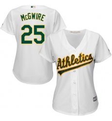 Women's Majestic Oakland Athletics #25 Mark McGwire Replica White Home Cool Base MLB Jersey