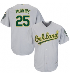 Youth Majestic Oakland Athletics #25 Mark McGwire Authentic Grey Road Cool Base MLB Jersey