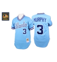 Men's Mitchell and Ness 1982 Atlanta Braves #3 Dale Murphy Authentic Light Blue Throwback MLB Jersey