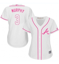 Women's Majestic Atlanta Braves #3 Dale Murphy Replica White Fashion Cool Base MLB Jersey