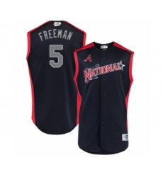 Youth Atlanta Braves #5 Freddie Freeman Authentic Navy Blue National League 2019 Baseball All-Star Jersey