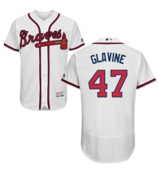Men's Majestic Atlanta Braves #47 Tom Glavine White Home Flex Base Authentic Collection MLB Jersey