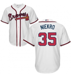 Youth Majestic Atlanta Braves #35 Phil Niekro Authentic White Home Cool Base MLB Jersey
