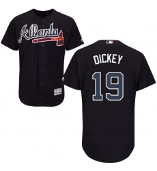 Men's Majestic Atlanta Braves #19 R.A. Dickey Blue Flexbase Authentic Collection MLB Jersey