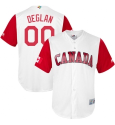 Men's Canada Baseball Majestic #00 Kellin Deglan White 2017 World Baseball Classic Replica Team Jersey