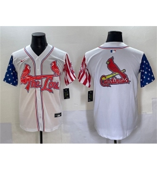 Men's St. Louis Cardinals Team Big Logo White Independence Day Vapor Premier Limited Stitched Baseball Jerseys
