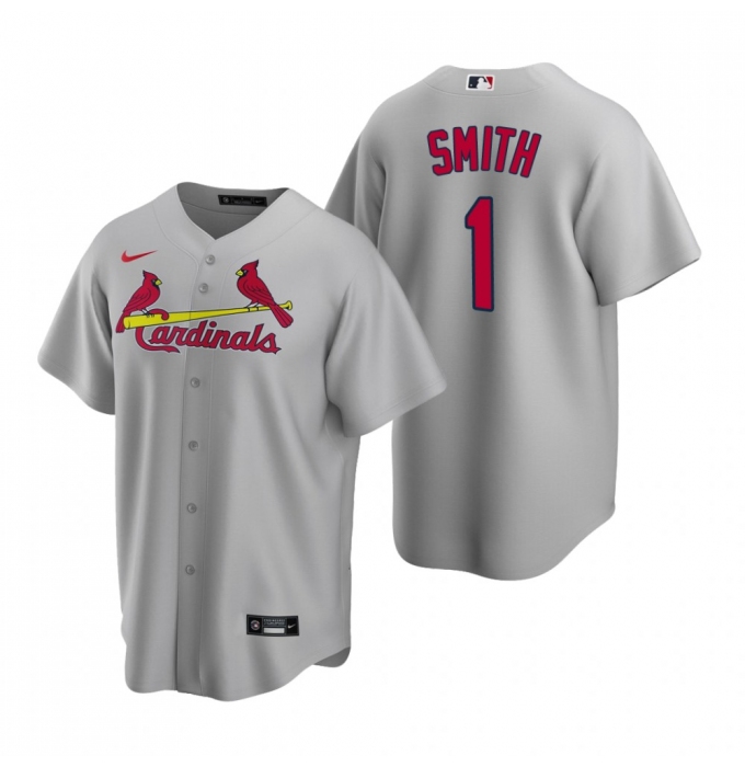 Men's Nike St. Louis Cardinals #1 Ozzie Smith Gray Road Stitched Baseball Jersey