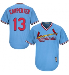 Men's Majestic St. Louis Cardinals #13 Matt Carpenter Authentic Light Blue Cooperstown MLB Jersey