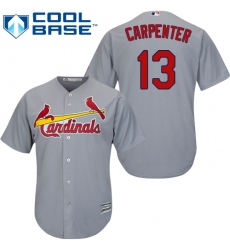 Women's Majestic St. Louis Cardinals #13 Matt Carpenter Replica Grey Road MLB Jersey
