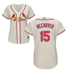 Women's Majestic St. Louis Cardinals #15 Tim McCarver Authentic Cream Alternate Cool Base MLB Jersey
