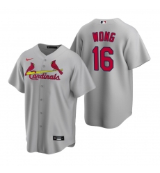 Men's Nike St. Louis Cardinals #16 Kolten Wong Gray Road Stitched Baseball Jersey