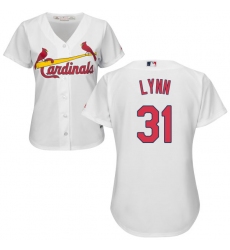 Women's Majestic St. Louis Cardinals #31 Lance Lynn Authentic White Home Cool Base MLB Jersey