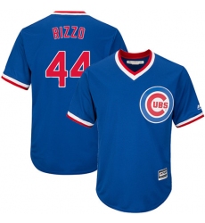 Youth Majestic Chicago Cubs #44 Anthony Rizzo Authentic Royal Blue Cooperstown Cool Base MLB Jersey