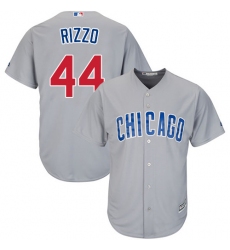 Youth Majestic Chicago Cubs #44 Anthony Rizzo Replica Grey Road Cool Base MLB Jersey